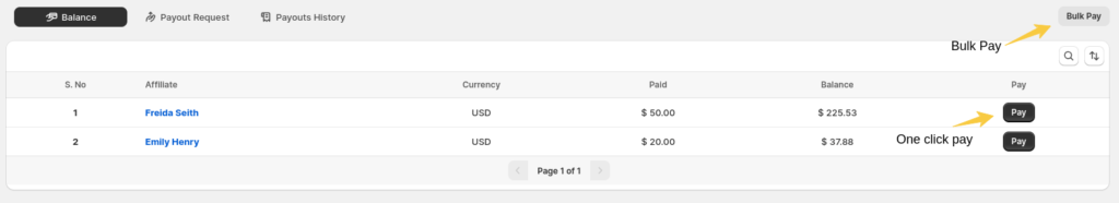 Affiliate Payout