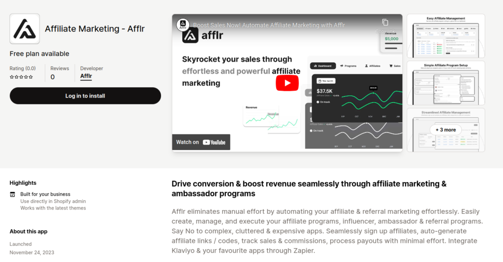 Afflr Shopify Referral App