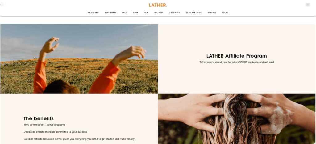 Lather Affiliate Landing Page