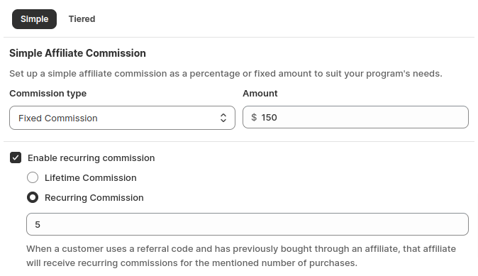 Enable Recurring Commission