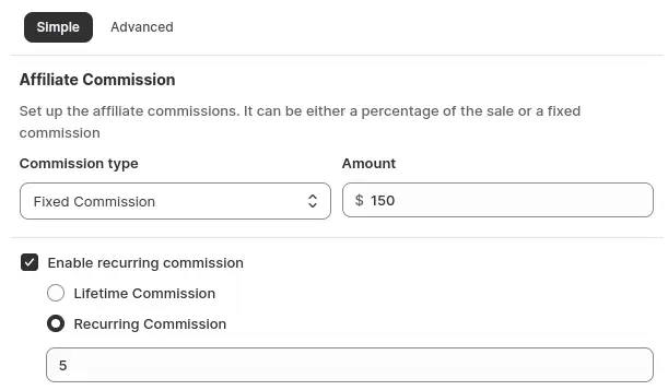 Enable Recurring Commission