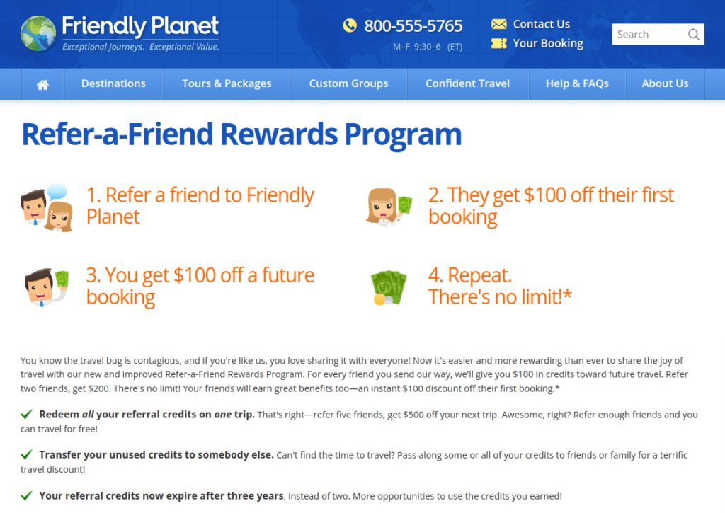 Friendly Planet Referral Program