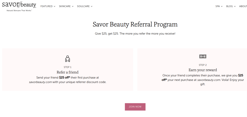 Savor Beauty Referral program