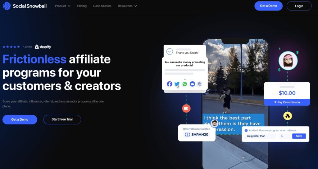 Social Snowball Shopify Affiliate App