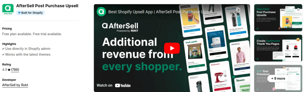 Aftersell Upsell Shopify App