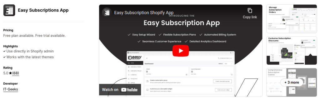 Easy Subscriptions App