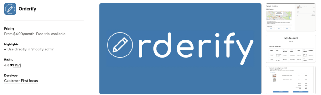 Orderify Shopify App