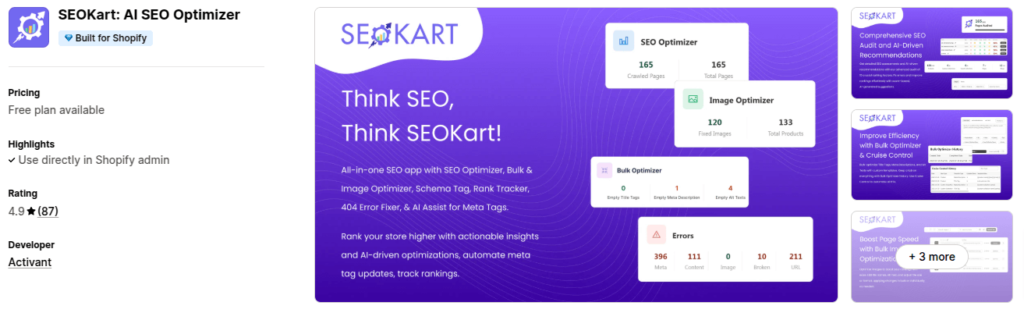 SEOKart Shopify App
