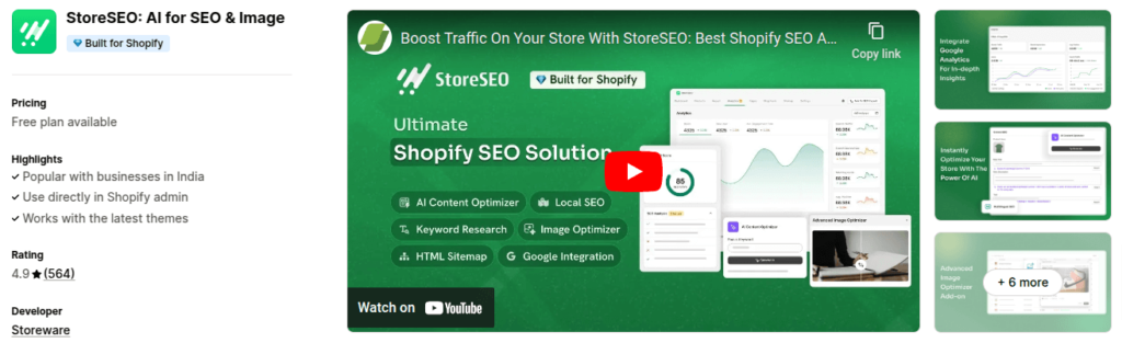 StoreSEO Shopify App
