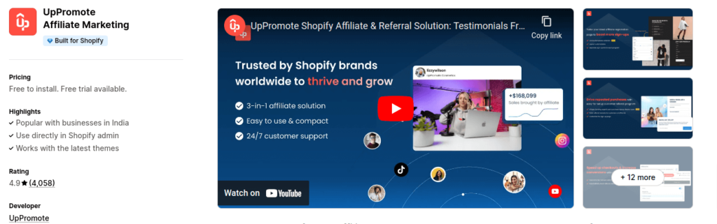 UpPromote Shopify App