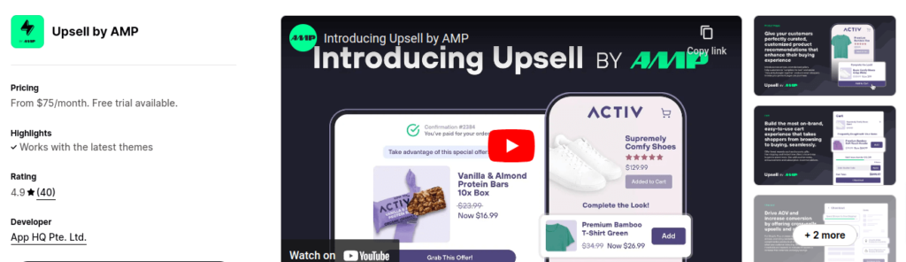 Upsell App by AMP