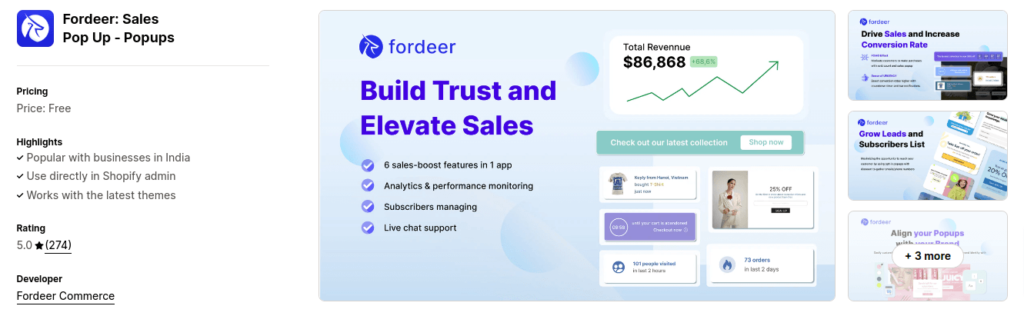 Fordeer Sales Popup App