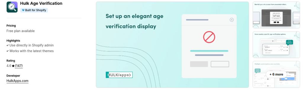 Hulk Age Verification App