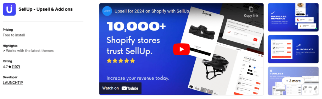 Shopify SellUp App