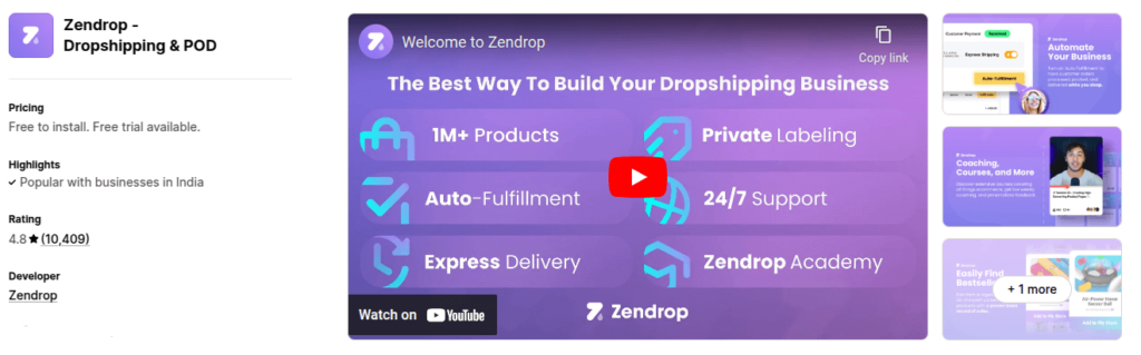 Zendrop Shopify App