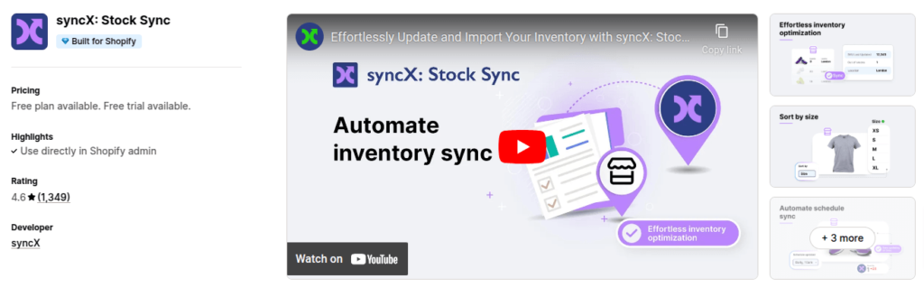 syncX: Stock Sync