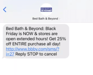 Black Friday SMS Campaign