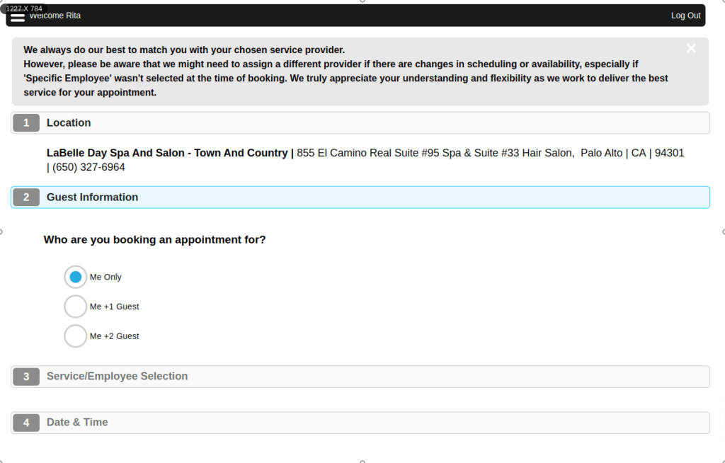 Salon Appointment Booking Form