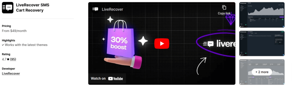 LiveRecover Shopify App