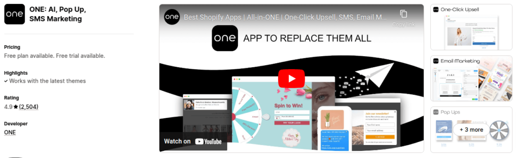 One Shopify App