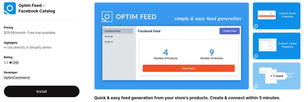 Optim Feed Shopify App