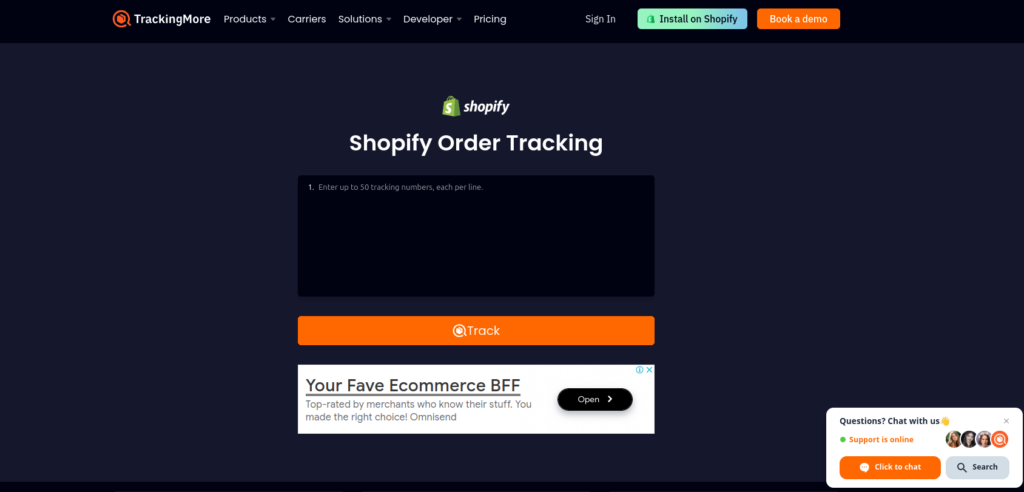 TrackingMore - Shipping App