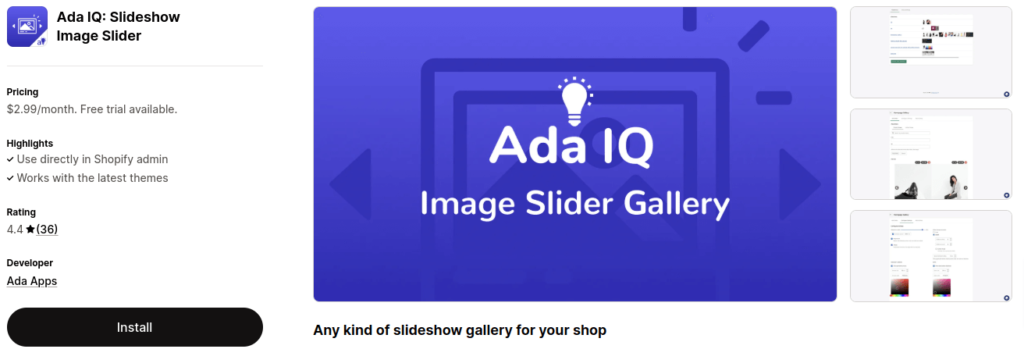 Ada IQ Shopify App