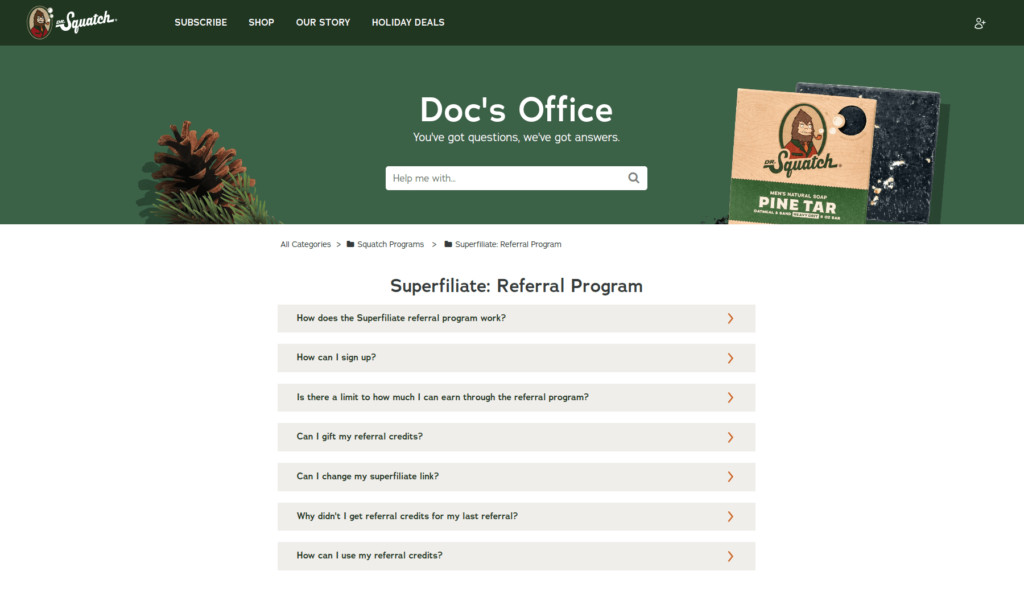 Dr.Squatch Referral Landing Page