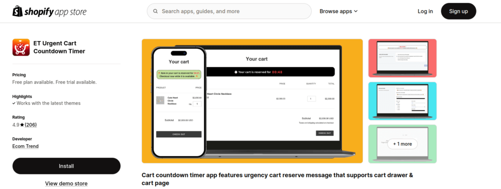 ET Urgency Cart Countdown Timer
