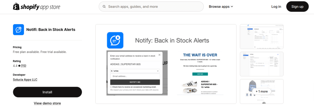 Notifi: Back in Stock Alerts