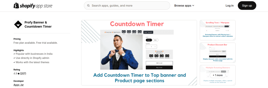 Profy Banner & Countdown Timer
