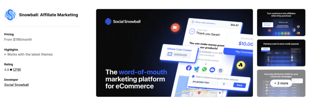 Snowball Shopify App