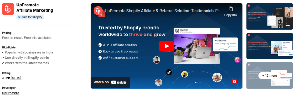 UpPromote Shopify App